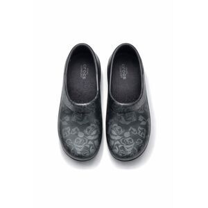 Crocs Work Clogs Floral Black Slip Resistant Nursing Kitchen Shoes Womens 5